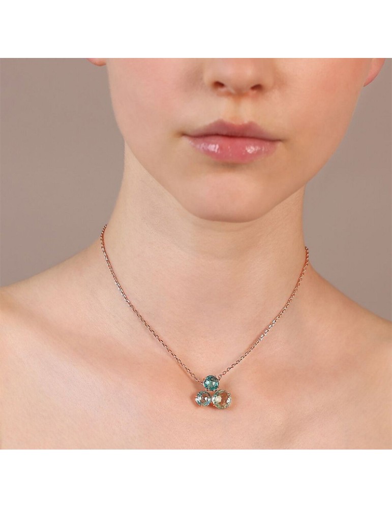 Bronzallure Necklace-Trilogy Pendant-Prism Gem Greens-WSBZ02319.GA-PA