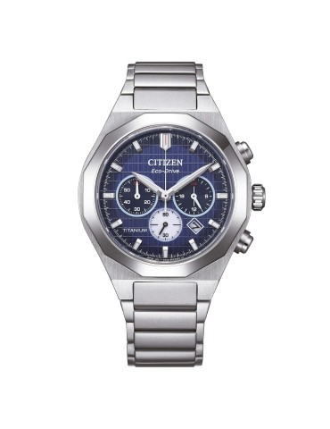 Orologio Citizen - Zenshin Senkei Crono Super Titanio Eco-Drive 41mm Blu - CA4691-59L