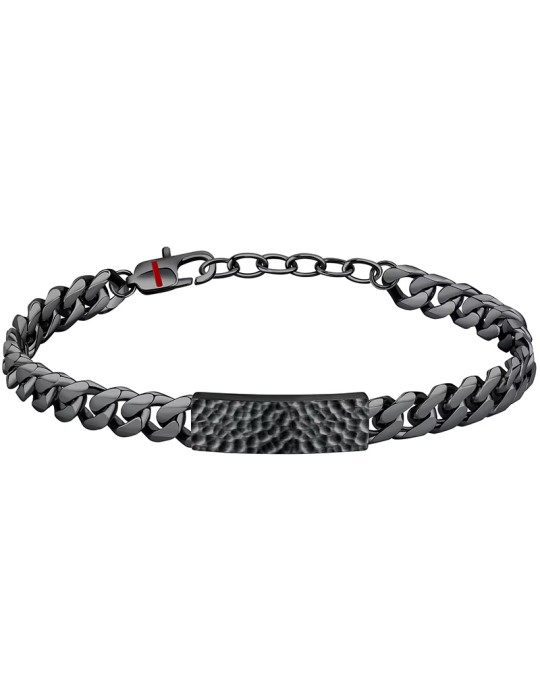 Bracciale Sector-Energy-Acciaio 316L IP Gun-Piastra Martellata-SAFT86