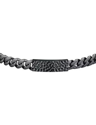 Bracelet Sector-Energy-Steel 316L IP Gun-Hammered Plate-SAFT86 2