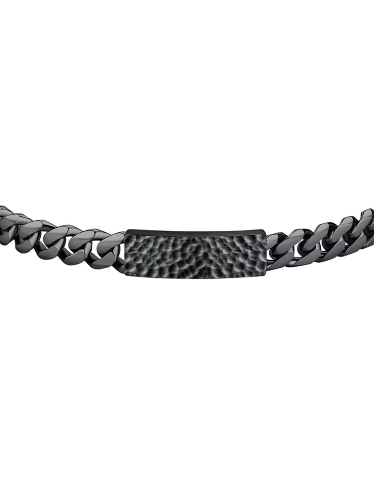 Bracelet Sector-Energy-Steel 316L IP Gun-Hammered Plate-SAFT86