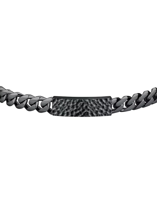 Bracelet Sector-Energy-Steel 316L IP Gun-Hammered Plate-SAFT86