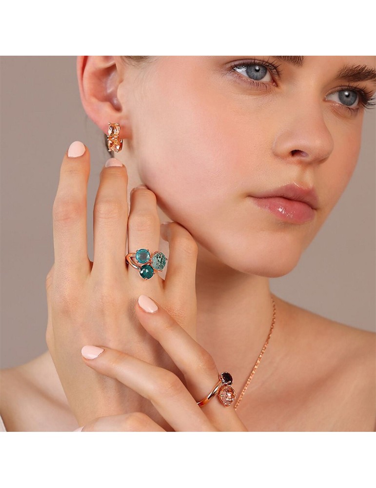 Bronzallure Ring -Trilogy-Prisma Gem Green-Size 14-WSBZ02320.GA-PA