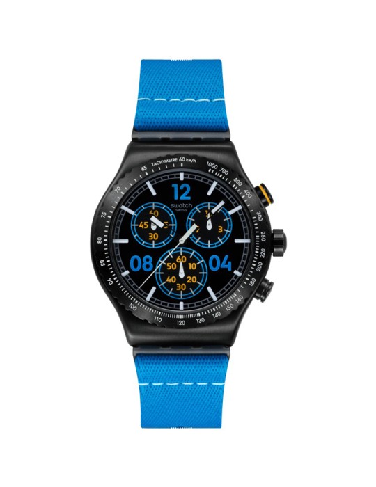 Orologio Swatch - Moments in Blue - Cronografo - Blu -43mm-Nero-YVB100