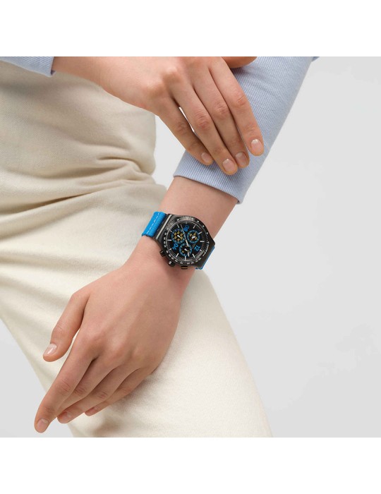 Orologio Swatch - Moments in Blue - Cronografo - Blu -43mm-Nero-YVB100