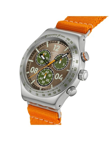 Swatch Watch - Vacation Time - Orange-43mm-Light Brown-YVS101 2