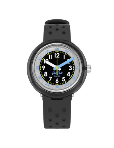Swatch Watch - Fizz in Black-Black-32mm-Perforated Strap-ZFCNP001