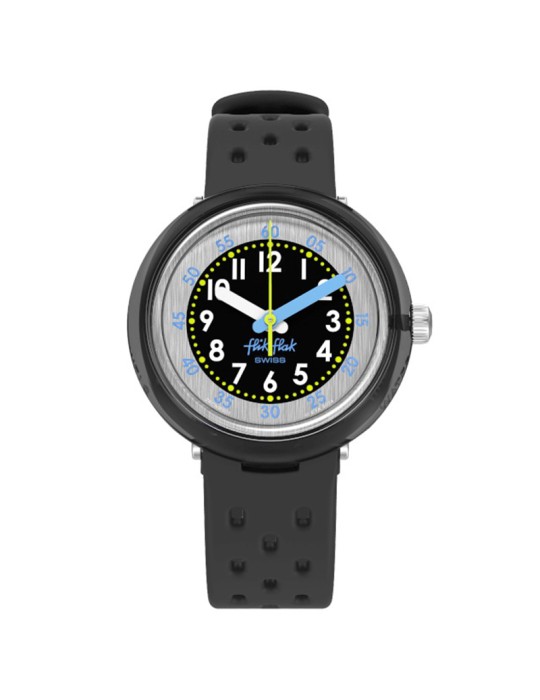 Orologio Flik Flak-Fizz in Black-Nero-32mm-Cinturino Traforato-ZFCNP001