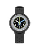 Swatch Watch - Fizz in Black-Black-32mm-Perforated Strap-ZFCNP001