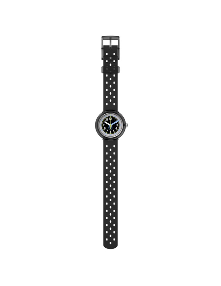 Orologio Flik Flak-Fizz in Black-Nero-32mm-Cinturino Traforato-ZFCNP001