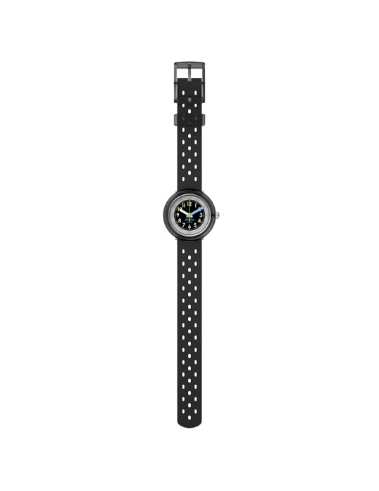 Orologio Flik Flak-Fizz in Black-Nero-32mm-Cinturino Traforato-ZFCNP001