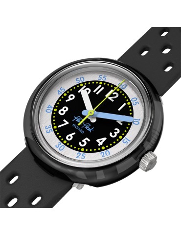 Swatch Watch - Fizz in Black-Black-32mm-Perforated Strap-ZFCNP001 2