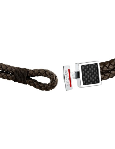 Sector Bracelet - Bandy - Brown Leather Cords-Braided-SZV128 2