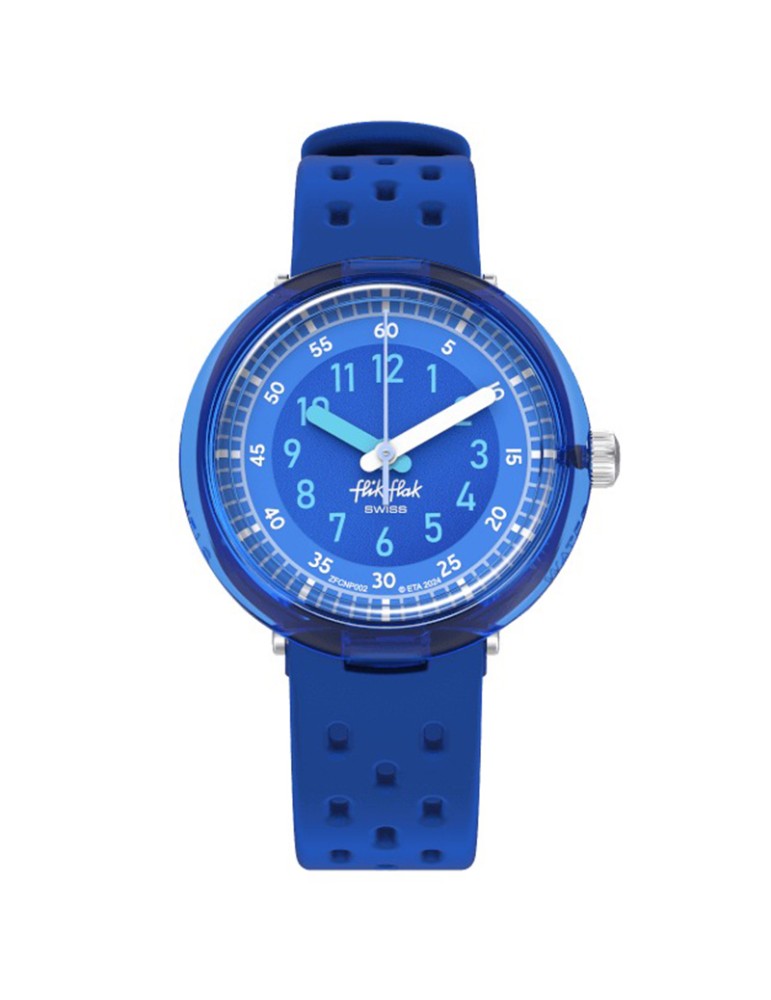 Orologio Flik Flak - Fizz in Blue - 32mm - Cinturino Traforato-ZFCNP002
