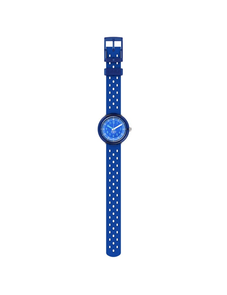 Flik Flak Watch - Fizz in Blue - 32mm - Perforated Strap-ZFCNP002