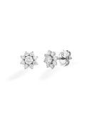 Buonocore - Sunshine Earrings in 18K White Gold with Flower and Natural Diamonds 0.73 ct - 0