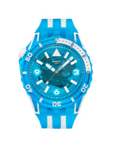 Orologio Swatch - Blue Fire - Solo Tempo - 44mm -Blu-Bianco-SSCU09S100