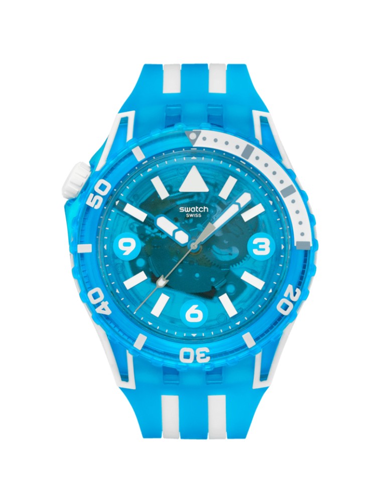 Orologio Swatch - Blue Fire - Solo Tempo - 44mm -Blu-Bianco-SSCU09S100