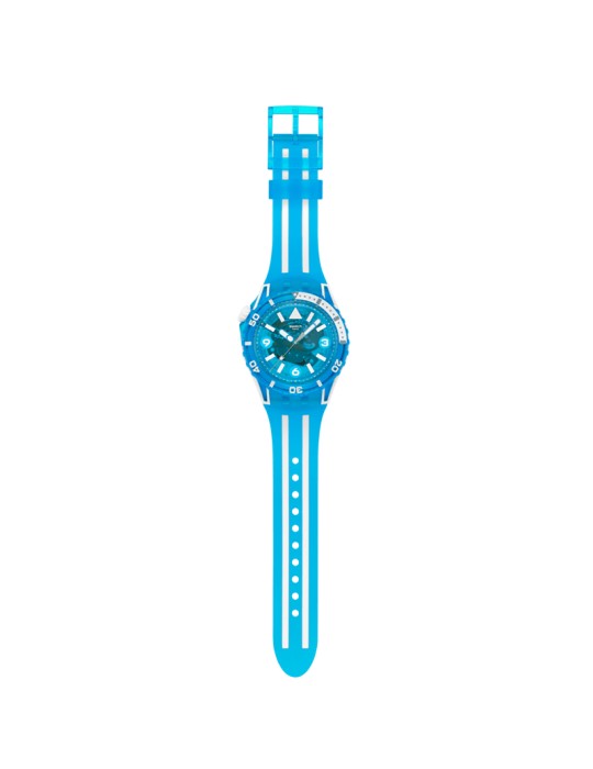 Orologio Swatch - Blue Fire - Solo Tempo - 44mm -Blu-Bianco-SSCU09S100