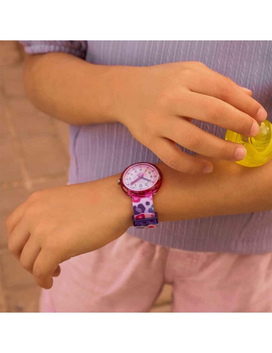Flik Flak Watch - Time To Roar - 32mm - Speckled Pink - ZFPNP166