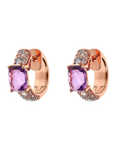 Bronzallure Earrings - Purple Stone - Cubic Zirconia-WSBZ02344.AME-CZ