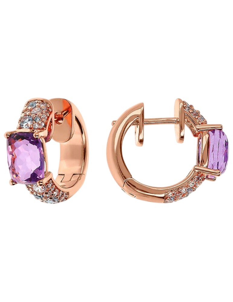 Bronzallure Earrings - Purple Stone - Cubic Zirconia-WSBZ02344.AME-CZ