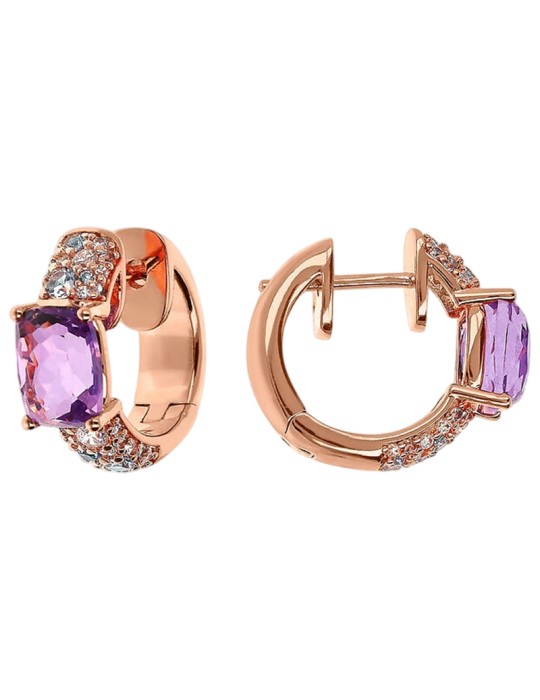 Bronzallure Earrings - Purple Stone - Cubic Zirconia-WSBZ02344.AME-CZ