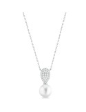 Collana Lelune Glamour - Luxury con Perla Freshwater 8.5-9 mm e Zirconi Bianchi - LGPN06