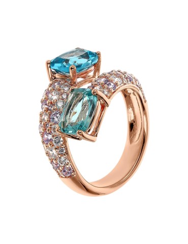 Anello Bronzallure-Preziosa-Doppio Prisma Gem Blu-WSBZ02345.BLU-CZ-16