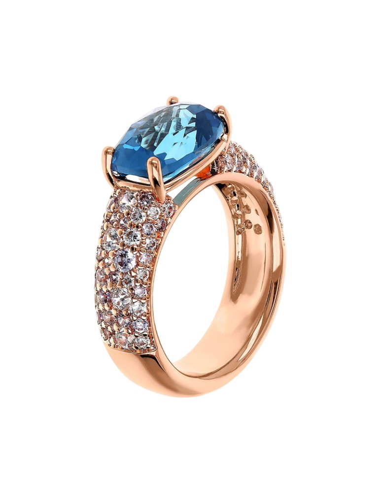 Anello Bronzallure - Prisma Gem Blu-Cubic Zirconia-WSBZ02366.BLU-CZ-14