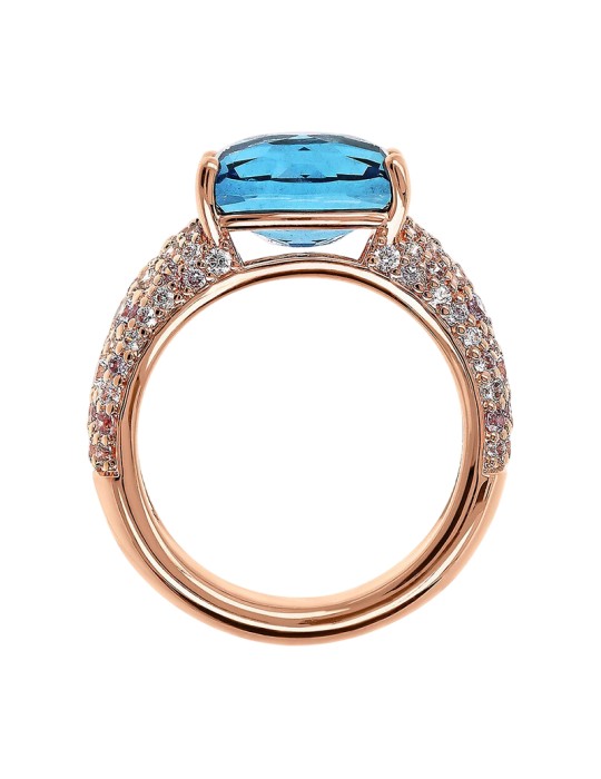 Bronzallure Ring - Prisma Gem Blue-Cubic Zirconia-WSBZ02366.BLU-CZ-14