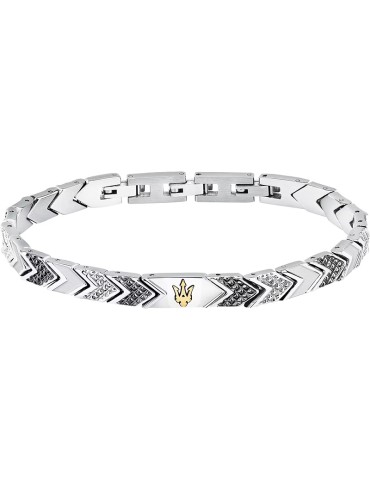 Maserati Bracelet - Iconic -Black and White Knitted Links-JM225AVD89