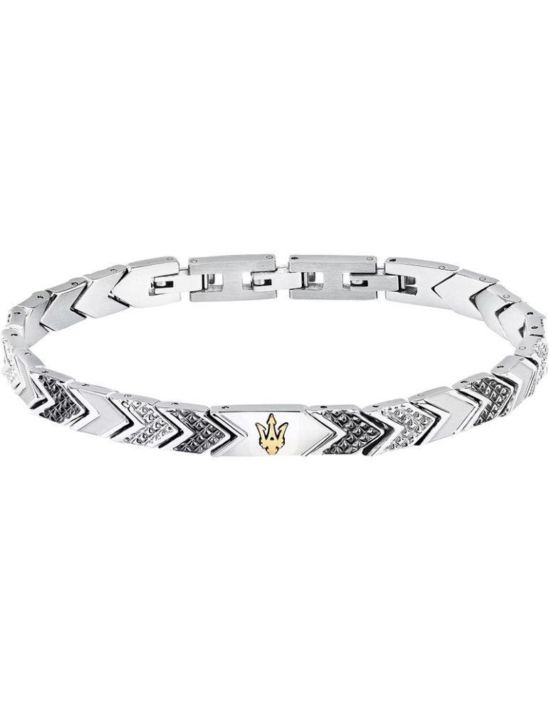 Bracciale Maserati - Iconic -Maglie Lavorate Bianche e Nere-JM225AVD89