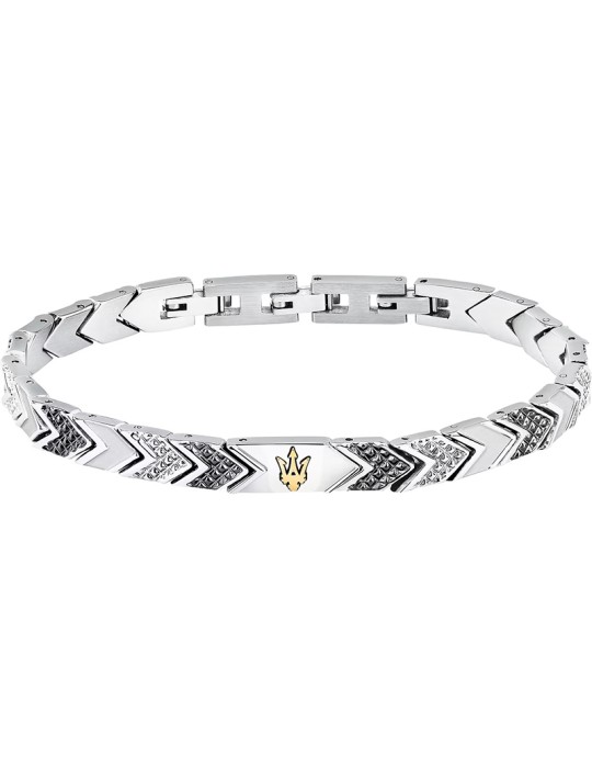 Bracciale Maserati - Iconic -Maglie Lavorate Bianche e Nere-JM225AVD89