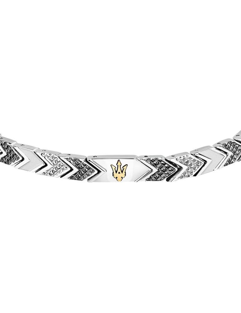 Bracciale Maserati - Iconic -Maglie Lavorate Bianche e Nere-JM225AVD89
