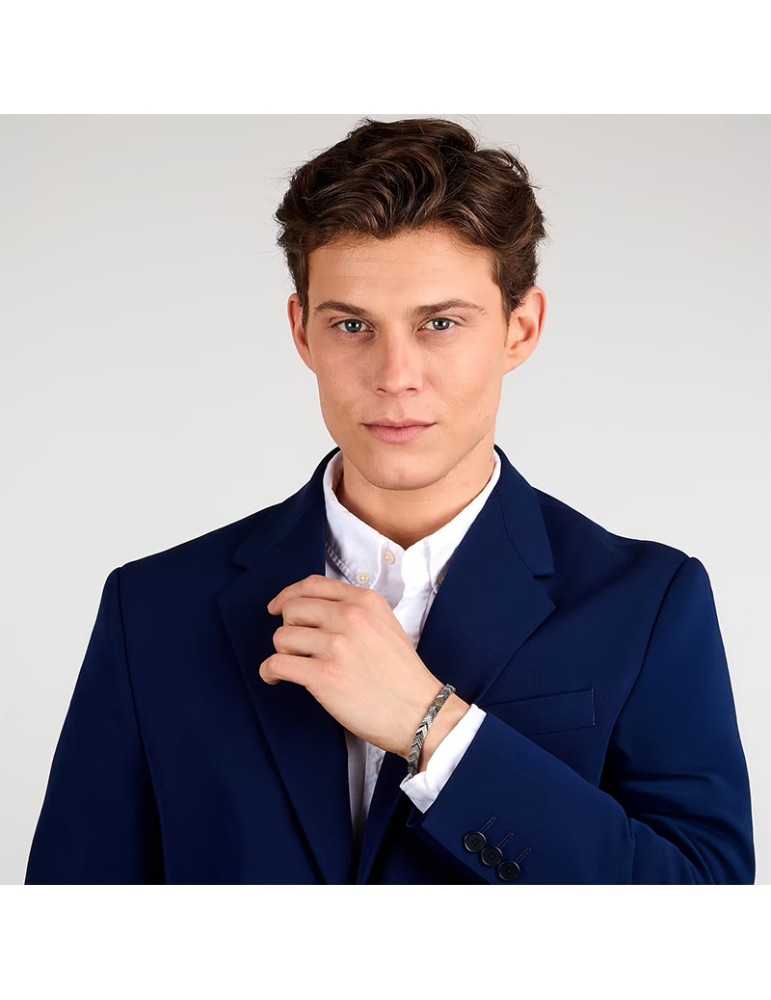 Bracciale Maserati - Iconic -Maglie Lavorate Bianche e Nere-JM225AVD89