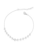 Bracciale Coscia - Oro Bianco 18 Carati - Perle Freshwater 3,5-4 mm - Diamanti - CLBRFW2801