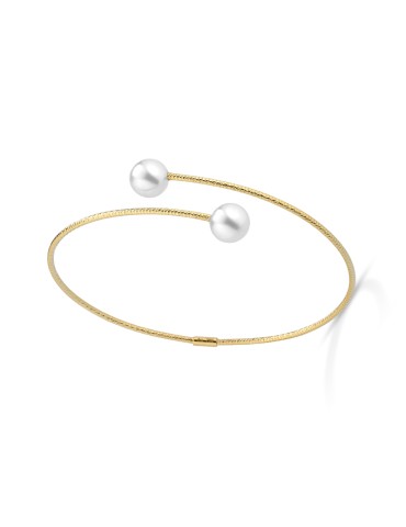 Coscia Bracelet - in 18K Yellow Gold with 7.5-8mm Freshwater Pearls - 0