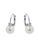 Orecchini Coscia - Basic con Perle Akoya 7,5 - 8 mm e Diamanti Bianchi 0,04 Ct - LBEAAK019