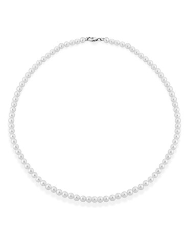 Coscia Necklace - with 4-4.5mm Freshwater Pearls and 18K White Gold Clasp - 0