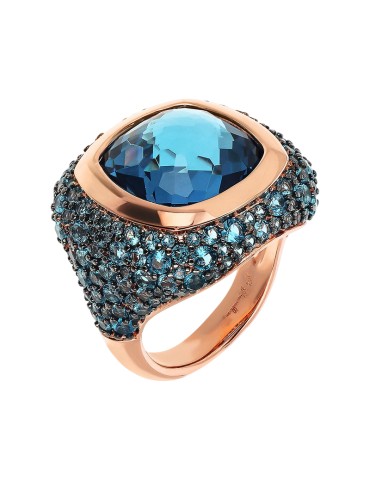 Bronzallure Ring -Chevalier-Prisma Gem Square Blue-WSBZ02378.BLU-16