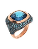 Anello Bronzallure -Chevalier-Prisma Gem Quadrata Blu-WSBZ02378.BLU-16