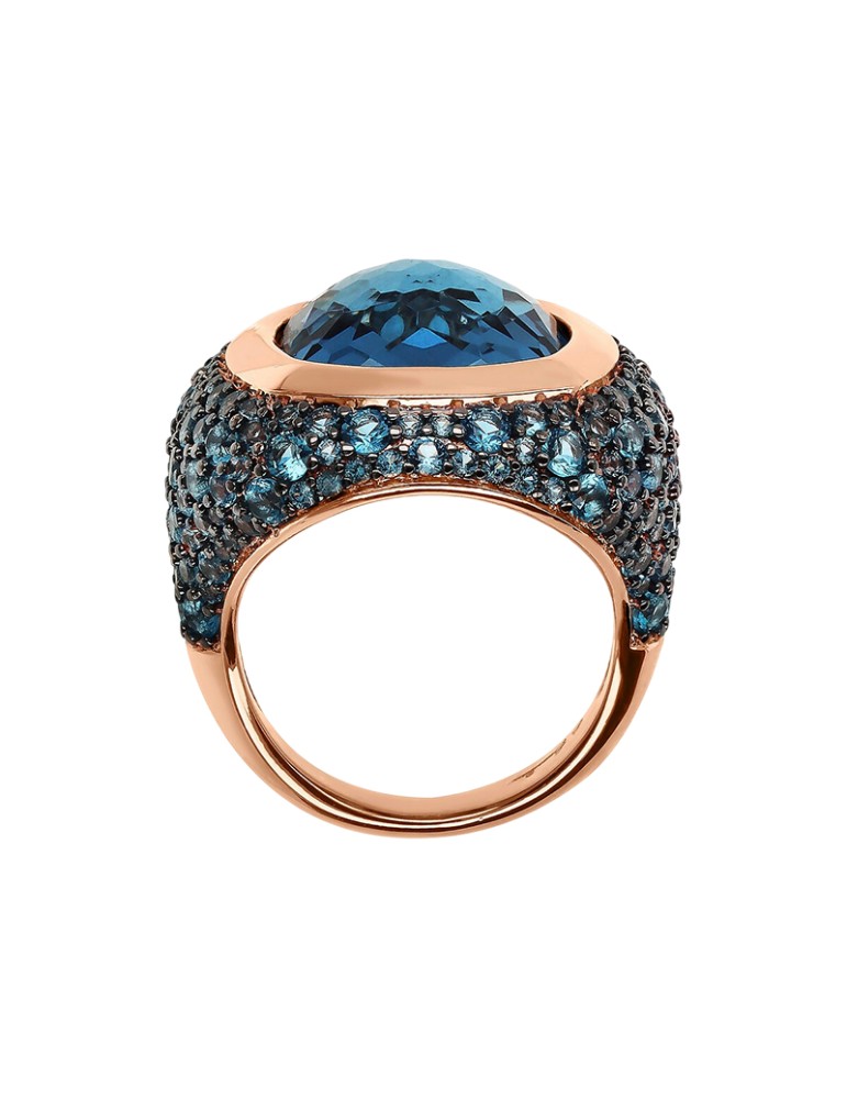 Anello Bronzallure -Chevalier-Prisma Gem Quadrata Blu-WSBZ02378.BLU-16