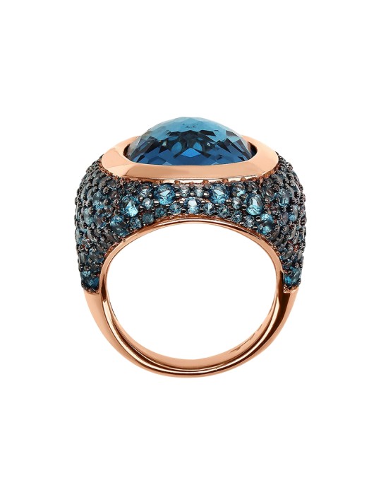 Anello Bronzallure -Chevalier-Prisma Gem Quadrata Blu-WSBZ02378.BLU-16