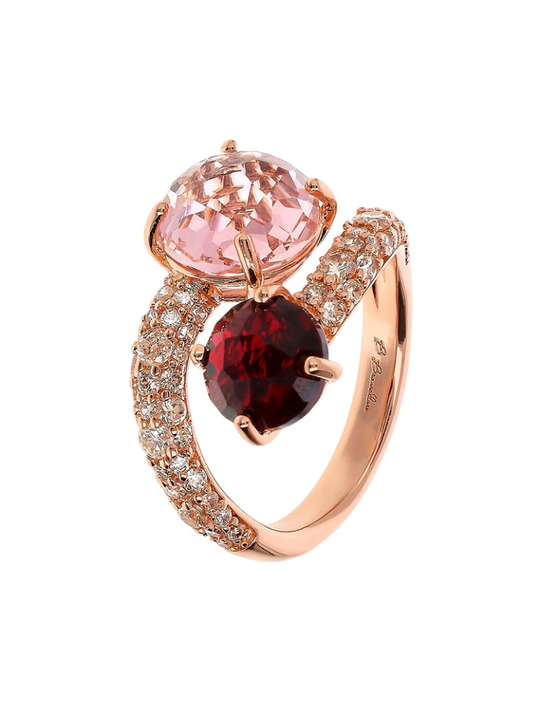 Anello Bronzallure-Contrariè-Prisma Gem Rossa e Rosa-WSBZ02389.RM-RU-14