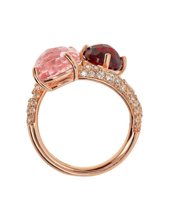 Bronzallure-Contrariè-Prisma Ring Gem Red and Rosa-WSBZ02389.RM-RU-14