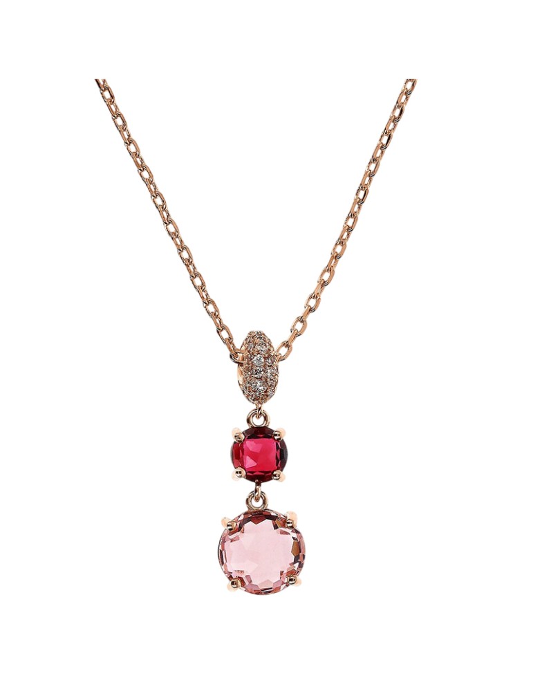 Bronzallure Necklace - Precious -Pendant-Prism Gem Rosa-WSBZ02394.RM