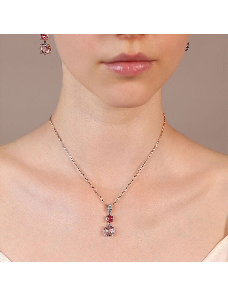 Bronzallure Necklace - Precious -Pendant-Prism Gem Rosa-WSBZ02394.RM