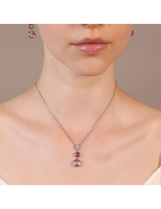 Bronzallure Necklace - Precious -Pendant-Prism Gem Rosa-WSBZ02394.RM