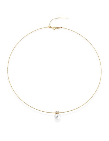 Coscia Choker - with 7.5-8mm Freshwater Pearl and 0.05 carat Natural Diamond - 0